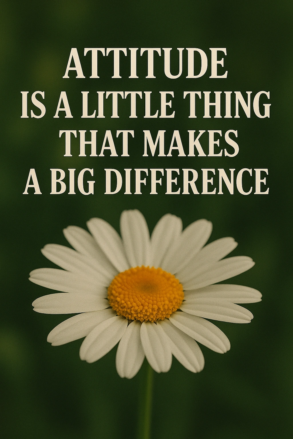 Attitude is a little thing that makes a big difference.