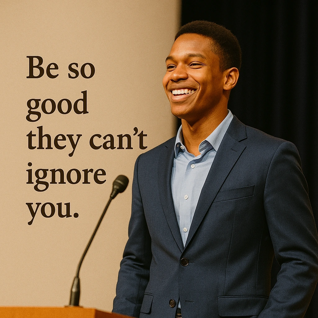 Be so good they can't ignore you
