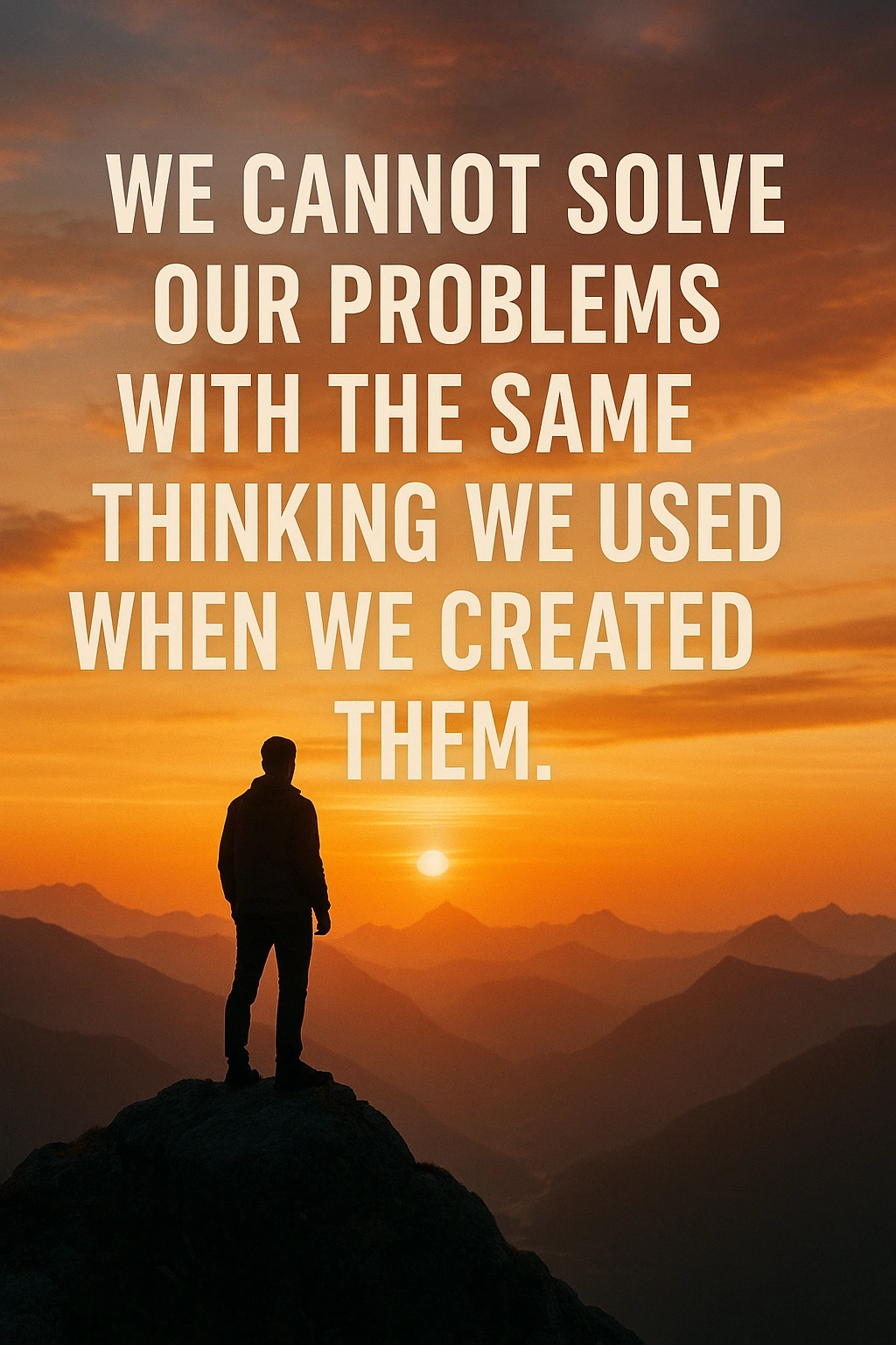 We cannot solve our problems with the same thinking we used when we created them