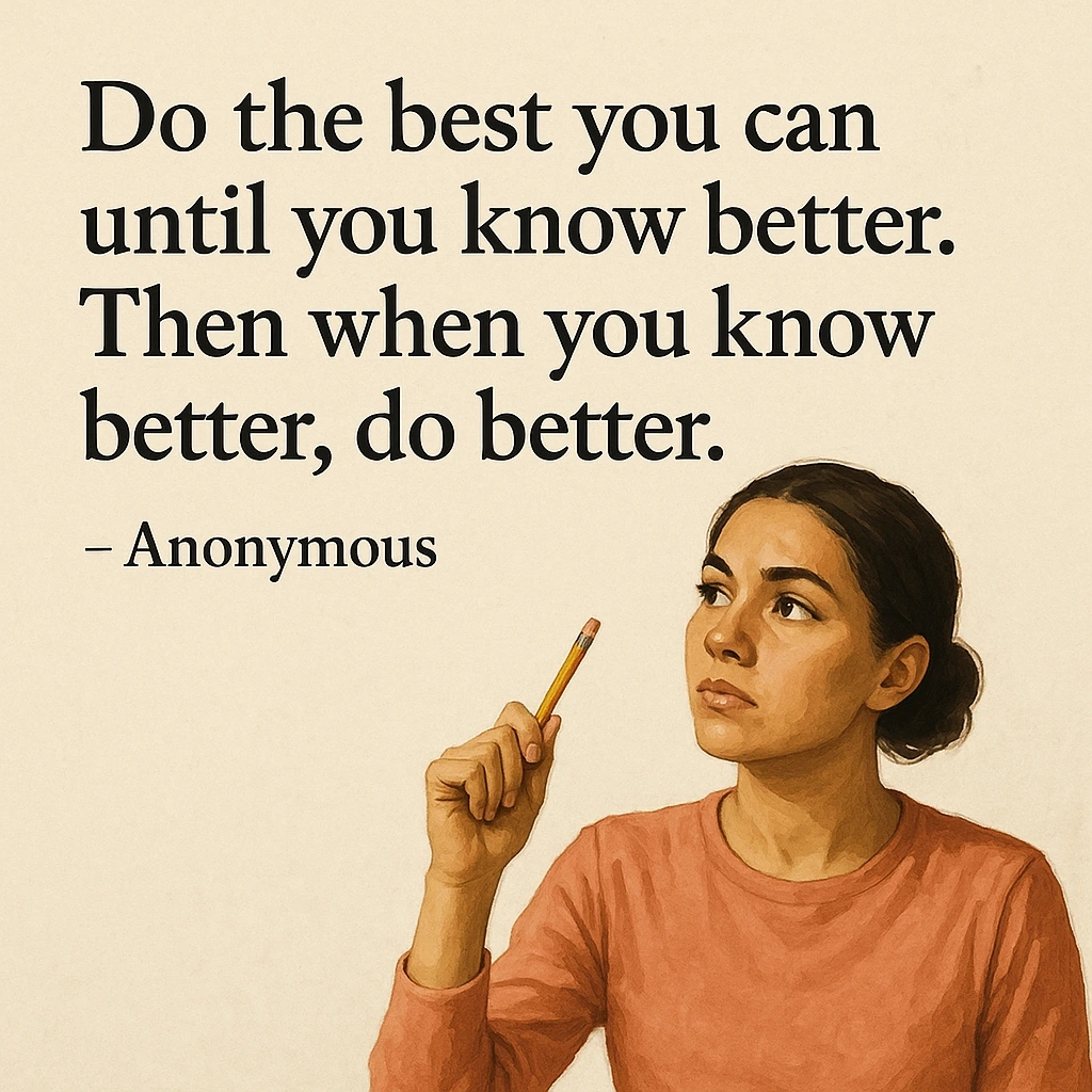 Do the best you can until you know better. Then when you know better, do better.