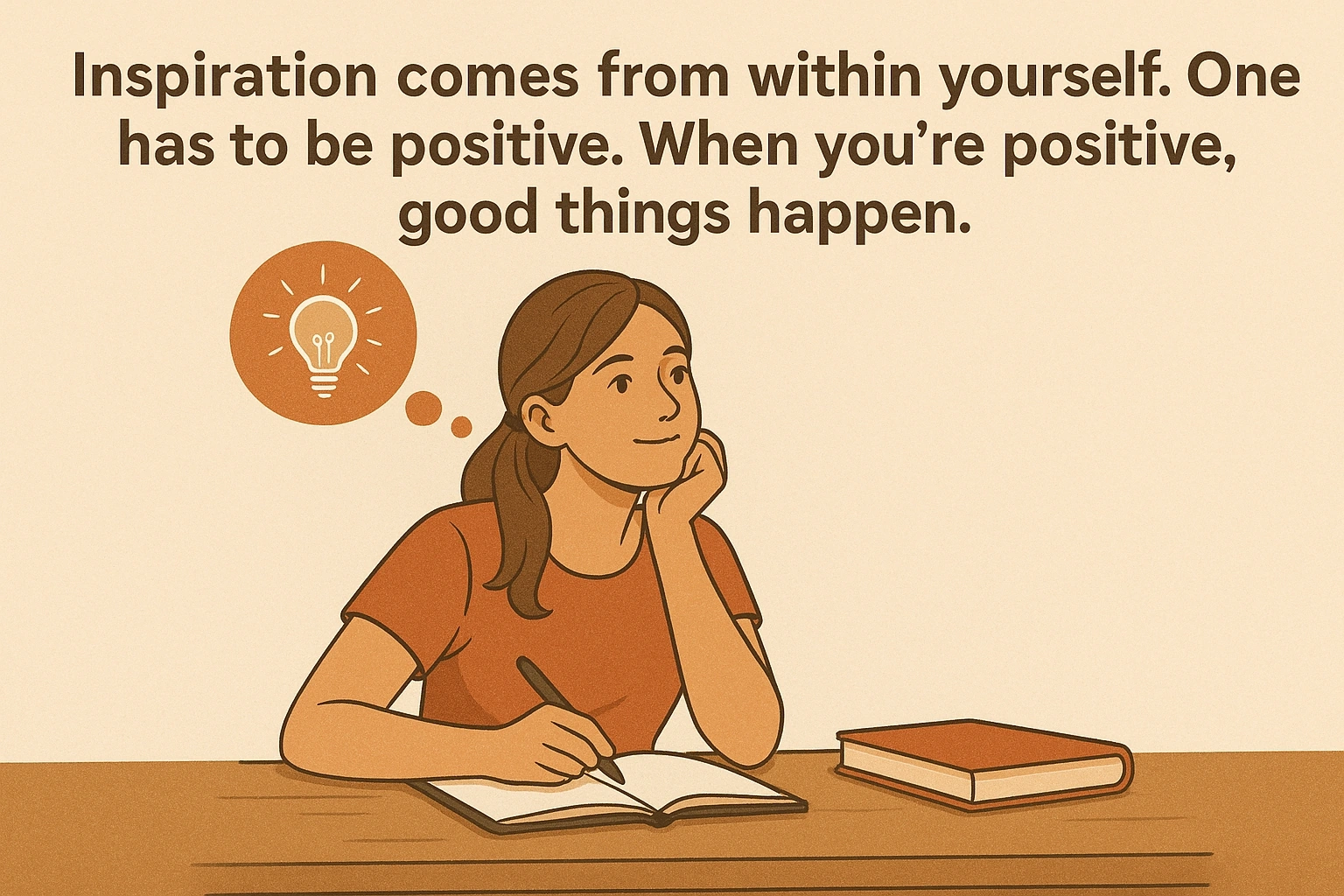 Inspiration comes from within yourself. One has to be positive. When you're positive, good things happen.