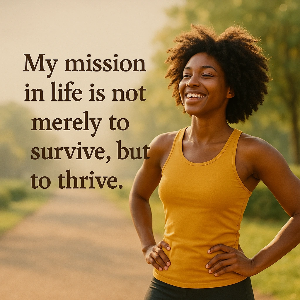My mission in life is not merely to survive, but to thrive.