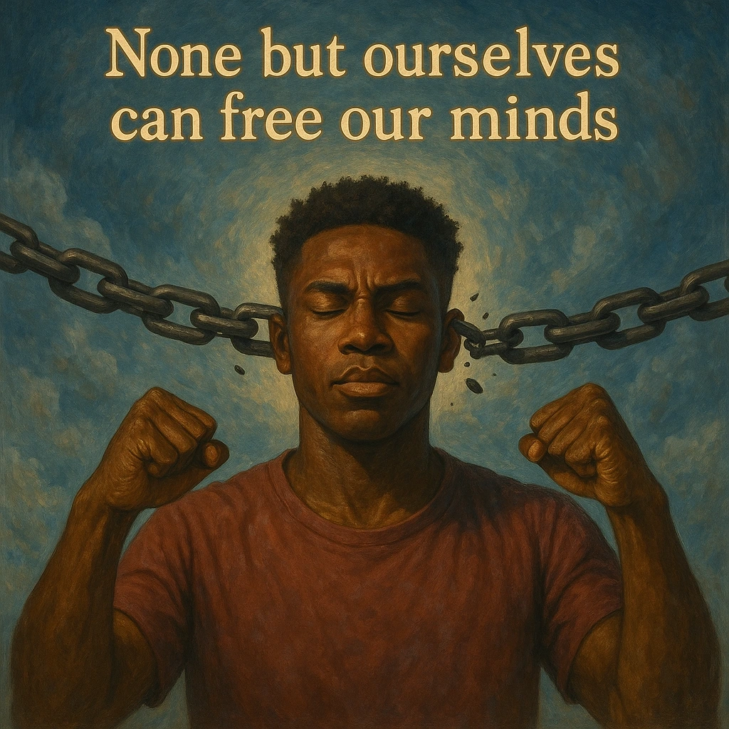 None but ourselves can free our minds