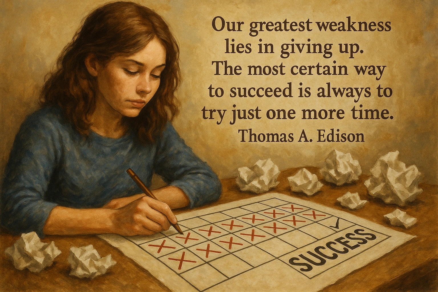 Our greatest weakness lies in giving up. The most certain way to succeed is always to try just one more time.