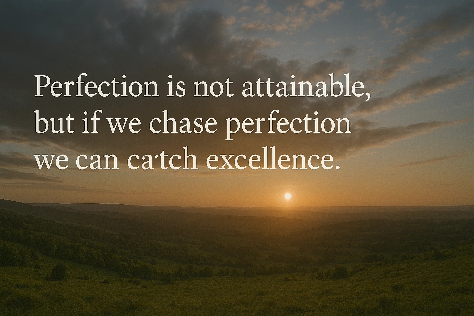 Perfection Is Not Attainable, But If We Can Chase Perfection We can Catch Excellence.