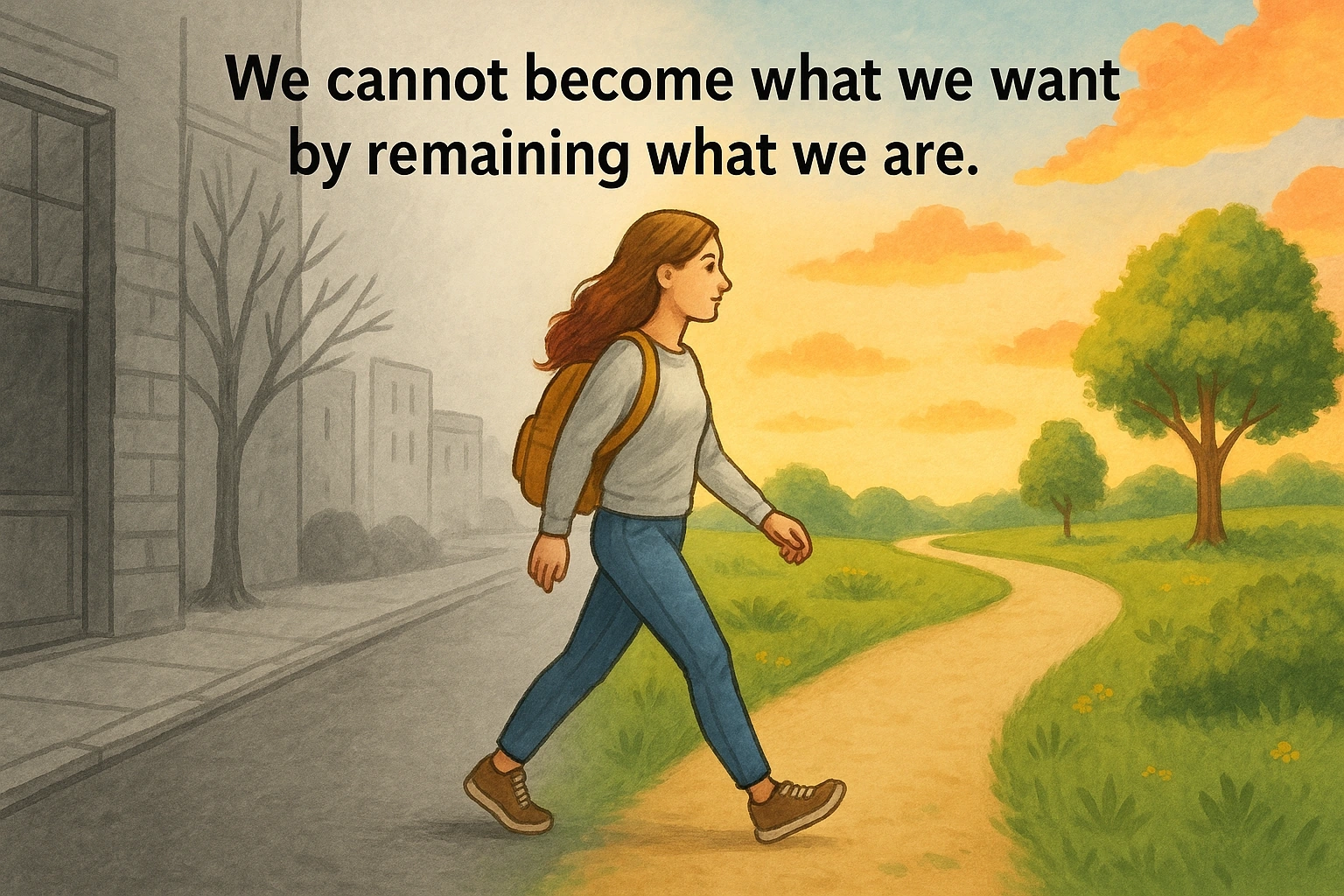 We cannot become what we want by remaining what we are