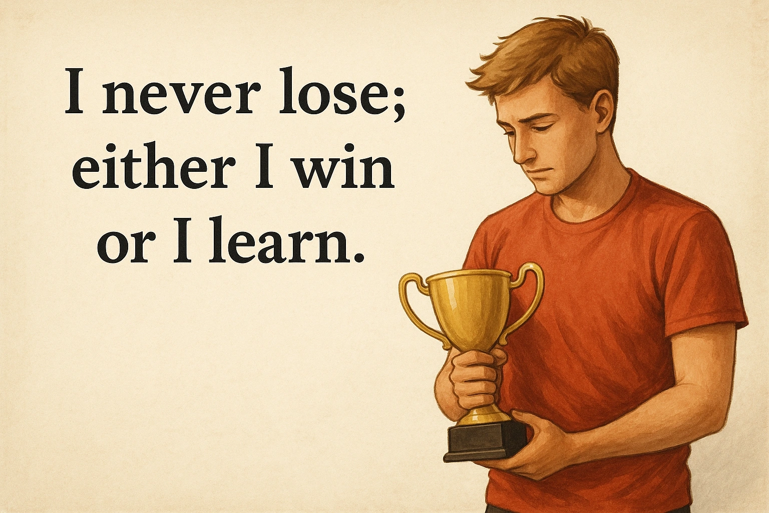 I never lose; either I win or I learn.